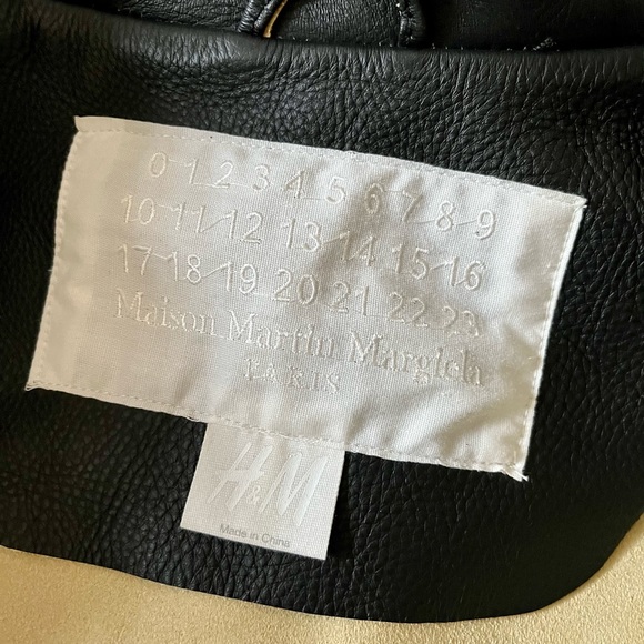 RARE ITEM! H&M x Maison Martin Margiela Unfinished Biker Leather Jacket NWOT - Picture 5 of 9